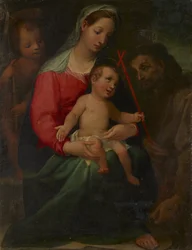 Madonna en kind met de heilige Johannes de Doper en de heilige Franciscus